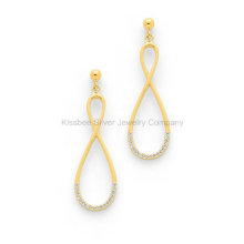 Inifinity Shape Silver Jewellery Set Plated CZ Earrings (KE3029)